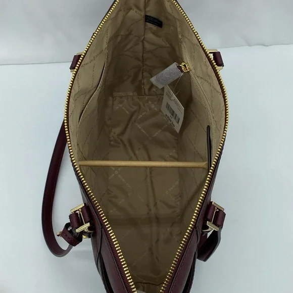 MICHAEL KORS CHARLOTTE LARGE TOP ZIP TOTE Dark sherry color - Picture 8 of 14